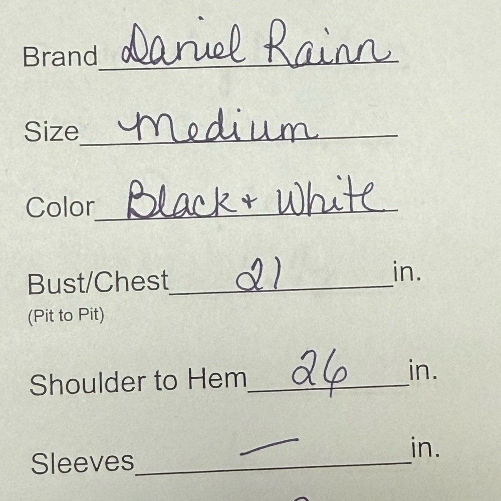 Daniel Rainn Black White Butterfly Print Sheer Blouse Medium | Spring Summer Top - Picture 8 of 8
